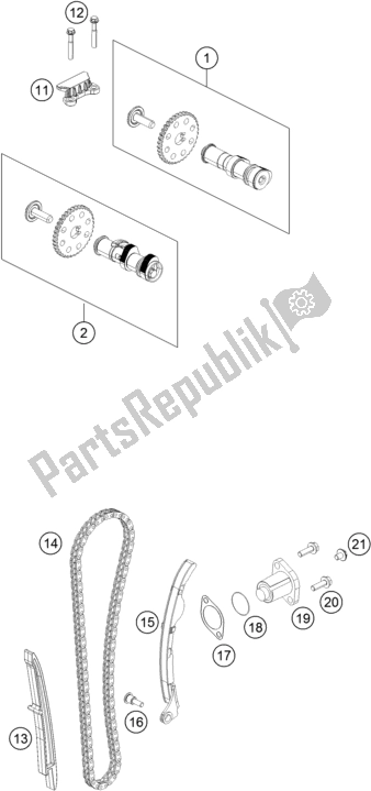 Toutes les pièces pour le Commande De Synchronisation du KTM 250 Duke,orange,w/o Abs-ckd 2019