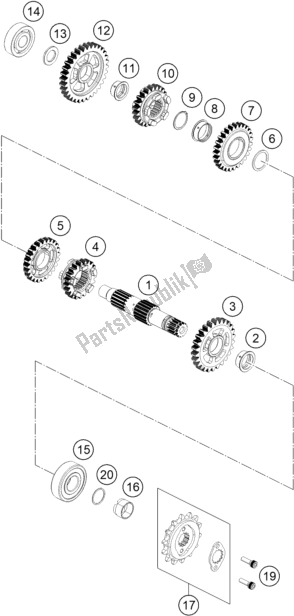 All parts for the Transmission Ii - Countershaft of the KTM 250 Duke,orange,w/o Abs-ckd 2019