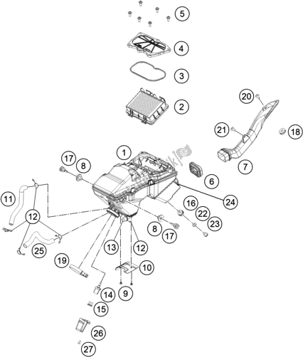 Todas las partes para Filtro De Aire de KTM 250 Duke,white,w/o Abs-ckd 2019