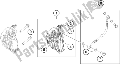 Alle onderdelen voor de Remklauw Voor van de KTM 250 Duke,white,w/o Abs-ckd 2019