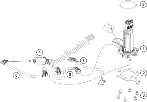 All parts for the Fuel Pump of the KTM 250 Duke,white,w/o Abs-ckd 2019