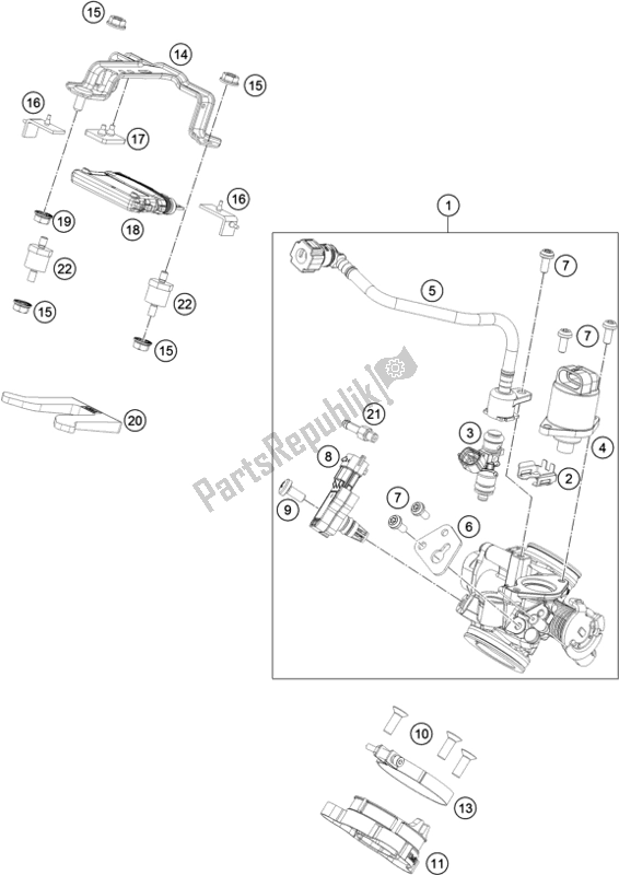 All parts for the Throttle Body of the KTM 250 Duke,white,w/o Abs-ckd 2019