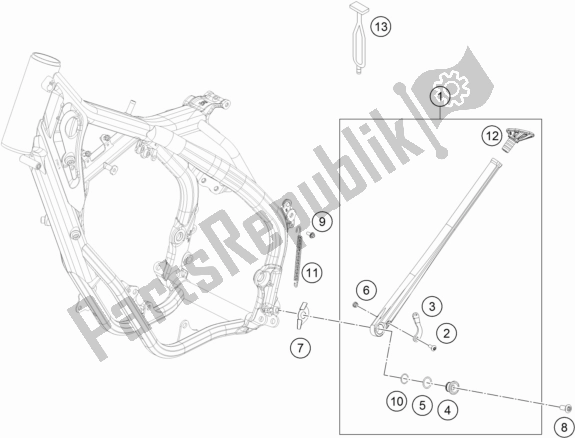 All parts for the Side- / Center Stand of the KTM 250 EXC 2017