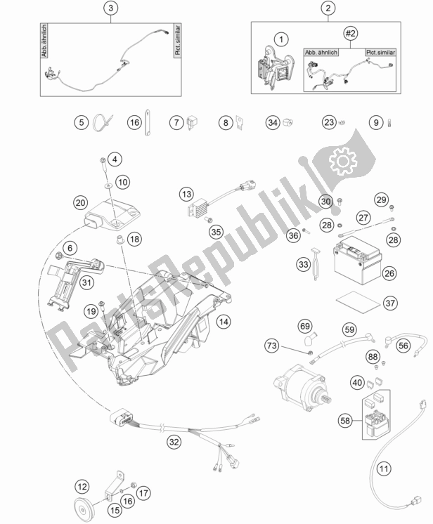 All parts for the Wiring Harness of the KTM 250 EXC 2017