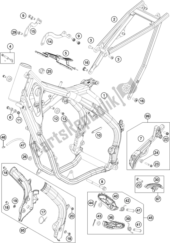 Toutes les pièces pour le Cadre du KTM 250 EXC 2018