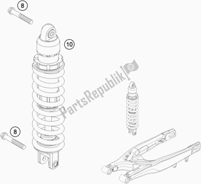 Todas las partes para Amortiguador de KTM 250 EXC 2018
