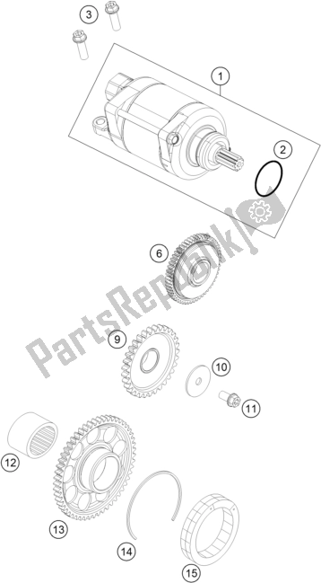 Alle onderdelen voor de Elektrische Starter van de KTM 250 Exc-f 2017