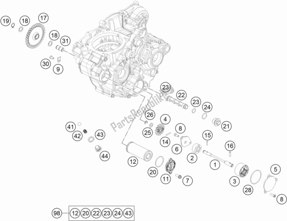 Toutes les pièces pour le Système De Lubrification du KTM 250 Exc-f 2017