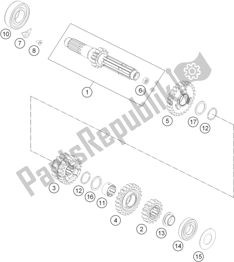 Todas las partes para Transmisión I - Eje Principal de KTM 250 Exc-f 2017