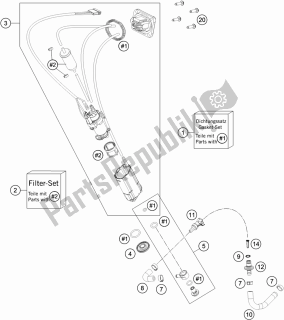 Tutte le parti per il Pompa Di Benzina del KTM 250 Exc-f 2018