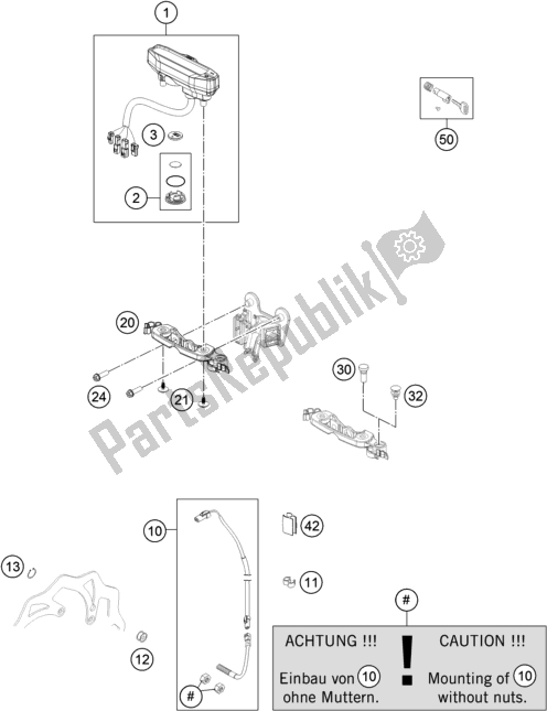 Toutes les pièces pour le Instruments / Système De Verrouillage du KTM 250 Exc-f 2018