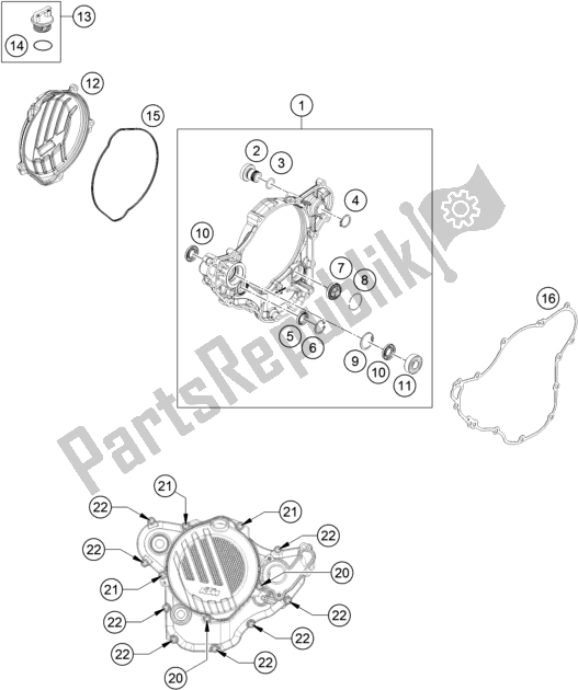 Todas las partes para Tapa Del Embrague de KTM 250 Exc-f CKD BR 2019