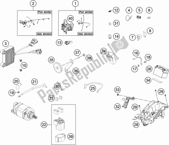 Alle onderdelen voor de Kabelboom van de KTM 250 Exc-f CKD BR 2019