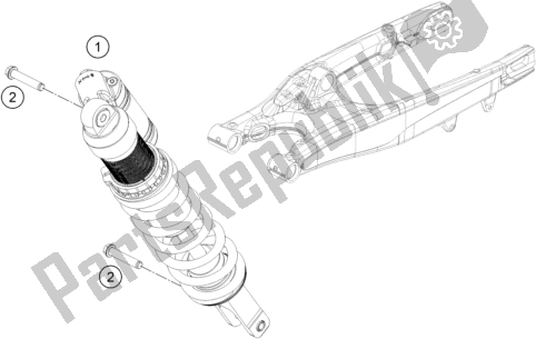 All parts for the Shock Absorber of the KTM 250 Exc-f CKD BR 2020