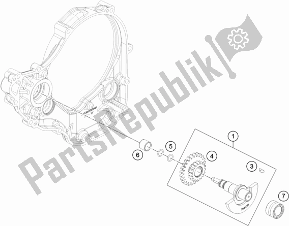 All parts for the Balancer Shaft of the KTM 250 Exc-f EU 2019