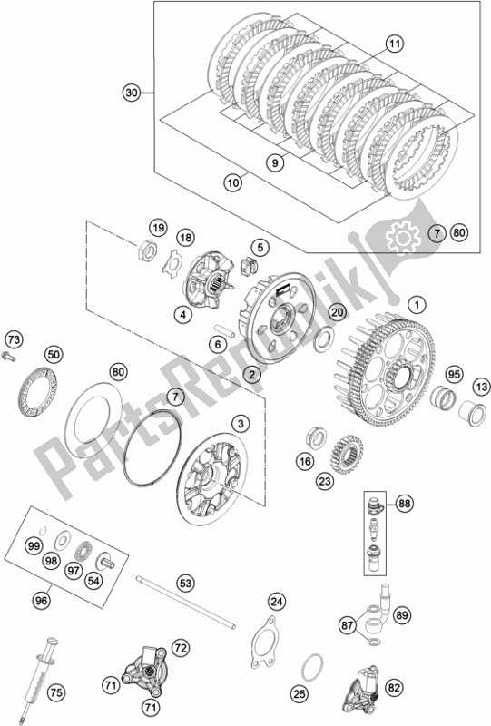 Todas las partes para Embrague de KTM 250 Exc-f EU 2019
