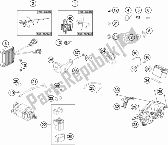 Tutte le parti per il Cablaggio Elettrico del KTM 250 Exc-f EU 2019