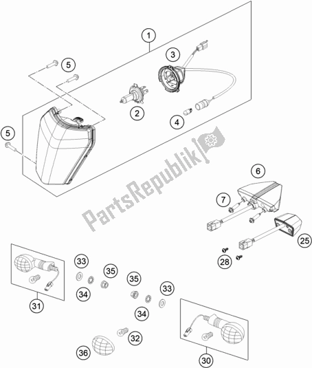 Toutes les pièces pour le Système D'éclairage du KTM 250 Exc-f EU 2020