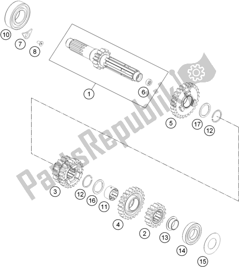 Toutes les pièces pour le Transmission I - Arbre Principal du KTM 250 Exc-f EU 2020