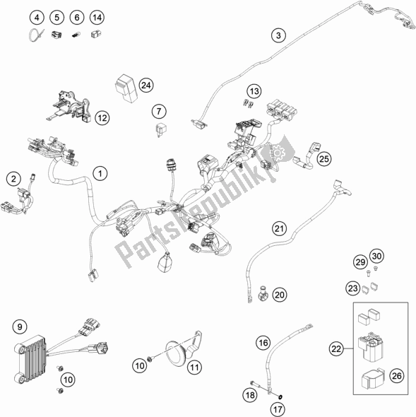 All parts for the Wiring Harness of the KTM 250 Exc-f EU 2021