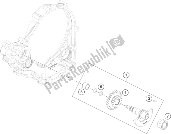 All parts for the Balancer Shaft of the KTM 250 Exc-f SIX Days EU 2017