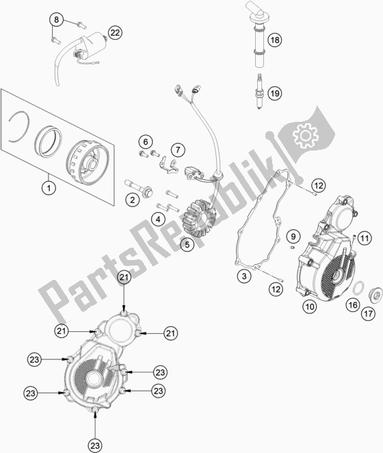 All parts for the Ignition System of the KTM 250 Exc-f SIX Days EU 2017