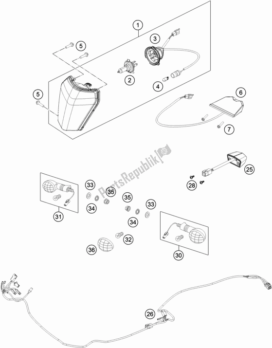 Toutes les pièces pour le Système D'éclairage du KTM 250 Exc-f SIX Days EU 2017