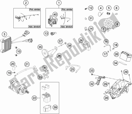 Todas las partes para Arnés De Cableado de KTM 250 Exc-f SIX Days EU 2017