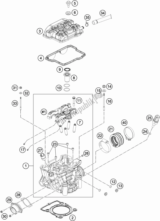 All parts for the Cylinder Head of the KTM 250 Exc-f SIX Days EU 2018