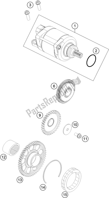 All parts for the Electric Starter of the KTM 250 Exc-f SIX Days EU 2018