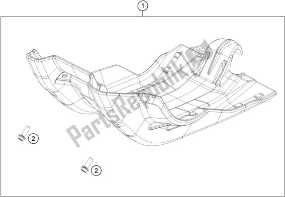 All parts for the Engine Guard of the KTM 250 Exc-f SIX Days EU 2018