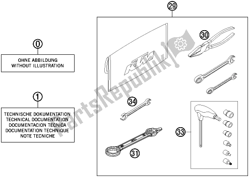 All parts for the Seperate Enclosure of the KTM 250 Exc-f SIX Days EU 2018