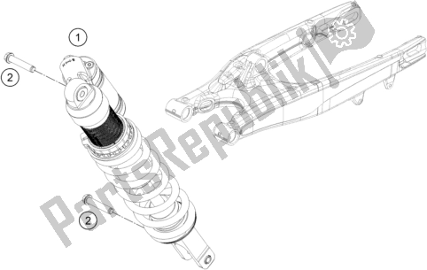 All parts for the Shock Absorber of the KTM 250 Exc-f SIX Days EU 2018