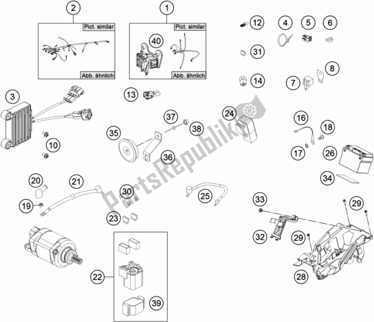 All parts for the Wiring Harness of the KTM 250 Exc-f SIX Days EU 2018