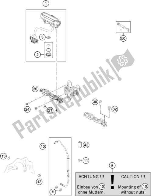 All parts for the Instruments / Lock System of the KTM 250 Exc-f SIX Days EU 2019