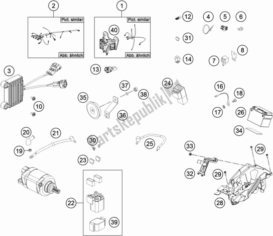 All parts for the Wiring Harness of the KTM 250 Exc-f SIX Days EU 2019