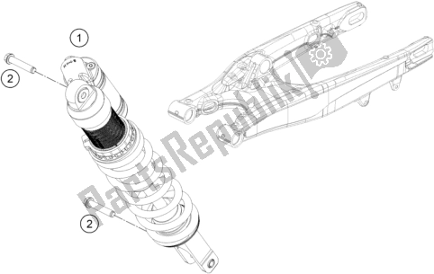 All parts for the Shock Absorber of the KTM 250 Exc-f SIX Days EU 2020