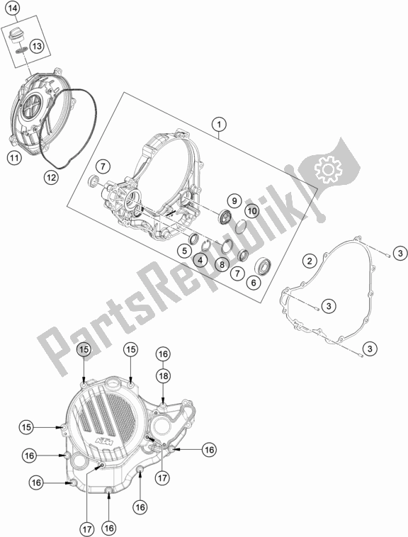 Toutes les pièces pour le Couvercle D'embrayage du KTM 250 Exc-f SIX Days EU 2021