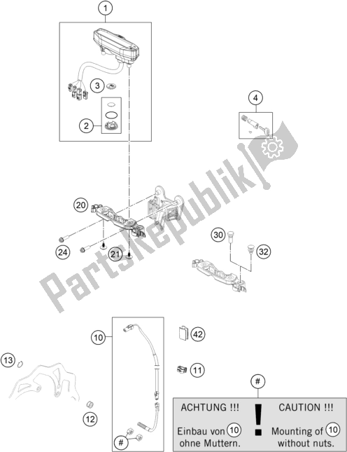 Alle onderdelen voor de Instrumenten / Sluitsysteem van de KTM 250 Exc-f SIX Days EU 2021