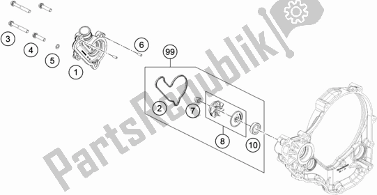 Toutes les pièces pour le Pompe à Eau du KTM 250 Exc-f SIX Days EU 2021