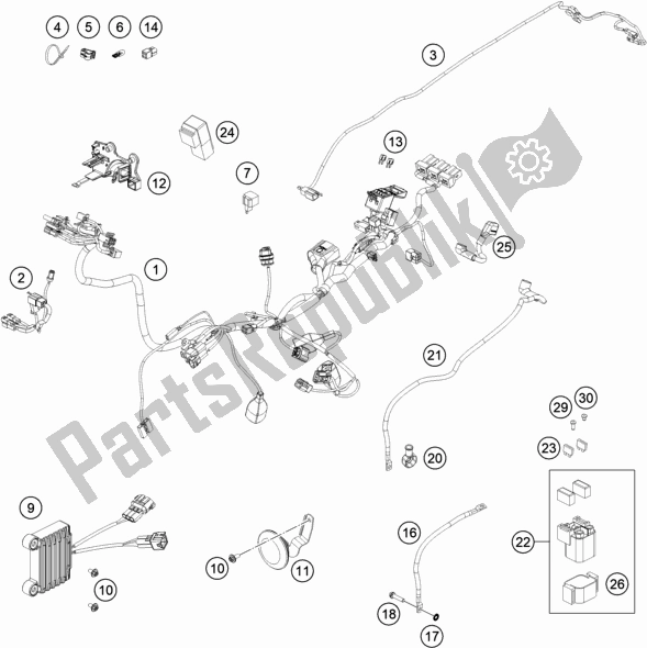 All parts for the Wiring Harness of the KTM 250 Exc-f SIX Days EU 2021