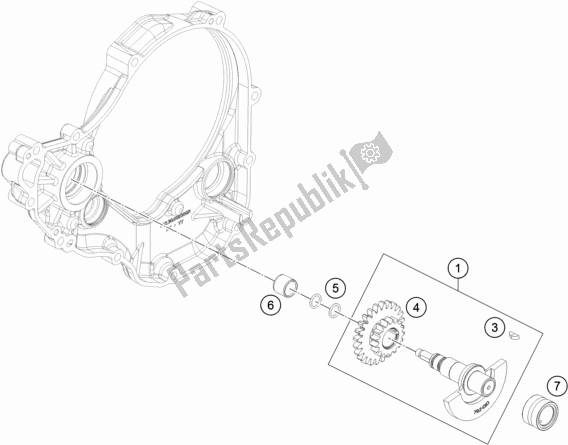 All parts for the Balancer Shaft of the KTM 250 Exc-f US 2019