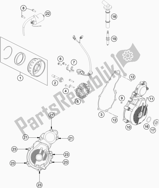 All parts for the Ignition System of the KTM 250 Exc-f US 2019