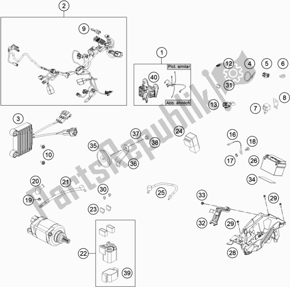 All parts for the Wiring Harness of the KTM 250 Exc-f US 2019
