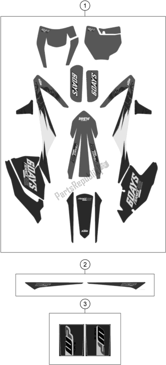 Todas las partes para Etiqueta de KTM 250 EXC SIX Days TPI EU 2018