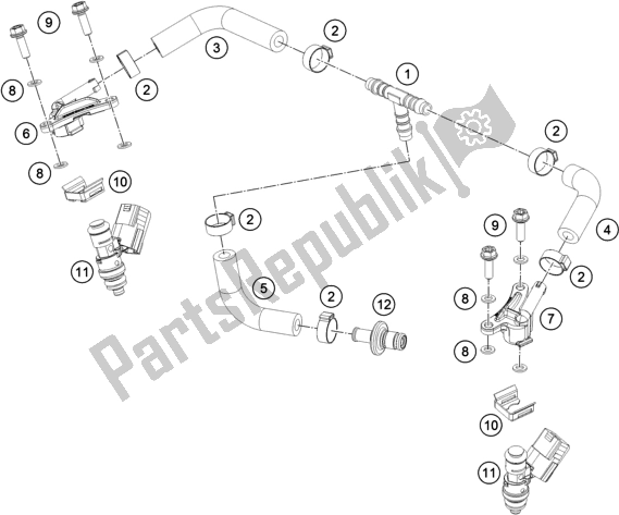 Toutes les pièces pour le Fuel Distributor du KTM 250 EXC SIX Days TPI EU 2018