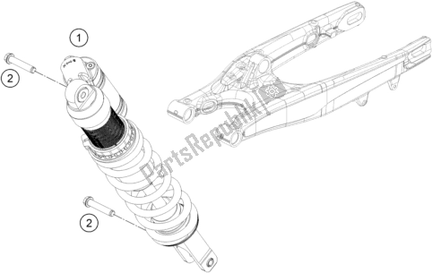 Toutes les pièces pour le Amortisseur du KTM 250 EXC SIX Days TPI EU 2018