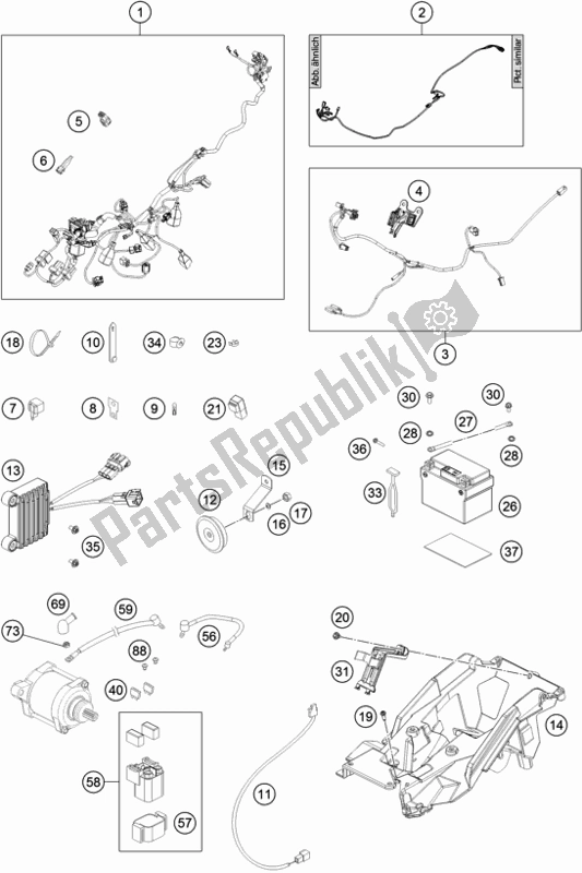 All parts for the Wiring Harness of the KTM 250 EXC SIX Days TPI EU 2018
