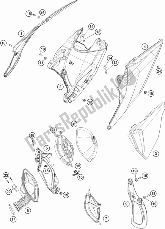 Todas as partes de Filtro De Ar do KTM 250 EXC SIX Days TPI EU 2020