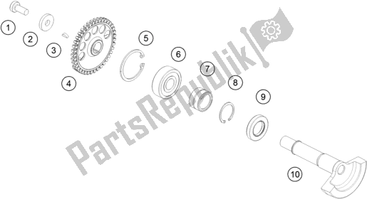 All parts for the Balancer Shaft of the KTM 250 EXC SIX Days TPI EU 2020